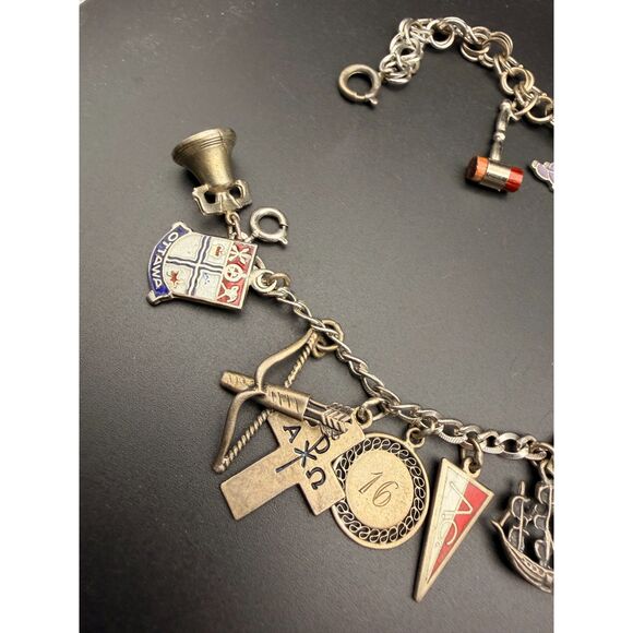 Lot of Two Vintage Sterling Charm Bracelets - Picture 12 of 14